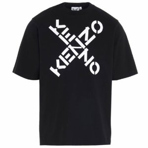 [겐조] 20FW 5TS502 4SJ 99 크로스로고 라운드 반팔티셔츠 블랙 남성 티셔츠 / TR,KENZO