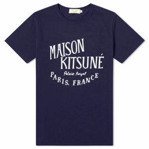 [메종키츠네] AM00100KJ0008 NA 팔레로얄 라운드 반팔티셔츠 네이비 남성 티셔츠 / TTA,MAISON KITSUNE