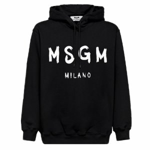 [MSGM] 3040MM188 217099 99 밀라노 로고 후드티셔츠 블랙 남성 티셔츠 / TJ,MSGM
