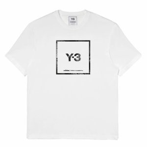 [Y3] GV6061 스퀘어 라벨 그래픽 반팔티셔츠 화이트 남성 티셔츠 / TJ,Y-3