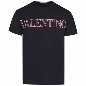 [발렌티노] 22SS XV3MG11H85M D98 네온 로고 프린팅 반팔 티셔츠 블랙 남성 티셔츠 / TJ,VALENTINO