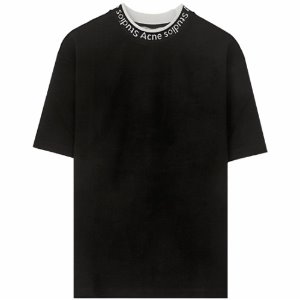 [아크네] BL0141 900 넥로고 라운드 반팔티셔츠 블랙 남성 티셔츠 / TFN,ACNE STUDIOS