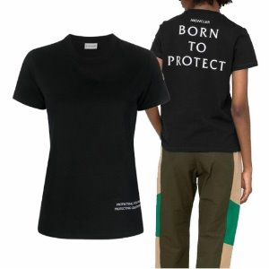 [몽클레어] 8C00008 899M5 999 암로고 백 프린팅 반팔티셔츠 블랙 여성 티셔츠 / TJ,MONCLER