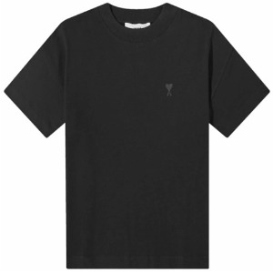 [아미] UTS012.726 001 하트 자수 코튼 라운드 반팔티셔츠 블랙 공용 티셔츠 / TJ,AMI
