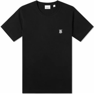 [버버리] 8014020 10 모노그램 자수 라운드 반팔티셔츠 블랙 남성 티셔츠 / TEO,BURBERRY