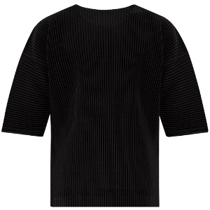[이세이미야케] HP38-JK102 15 옴므 플리세 플리츠 라운드 반팔티셔츠 블랙 남성 티셔츠 / TJ,ISSEY MIYAKE