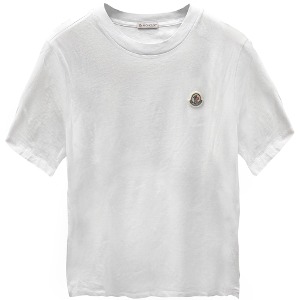 [몽클레어] 8C00025 829H8 001 로고 패치 반팔 티셔츠 화이트 남성 티셔츠 / TLS,MONCLER